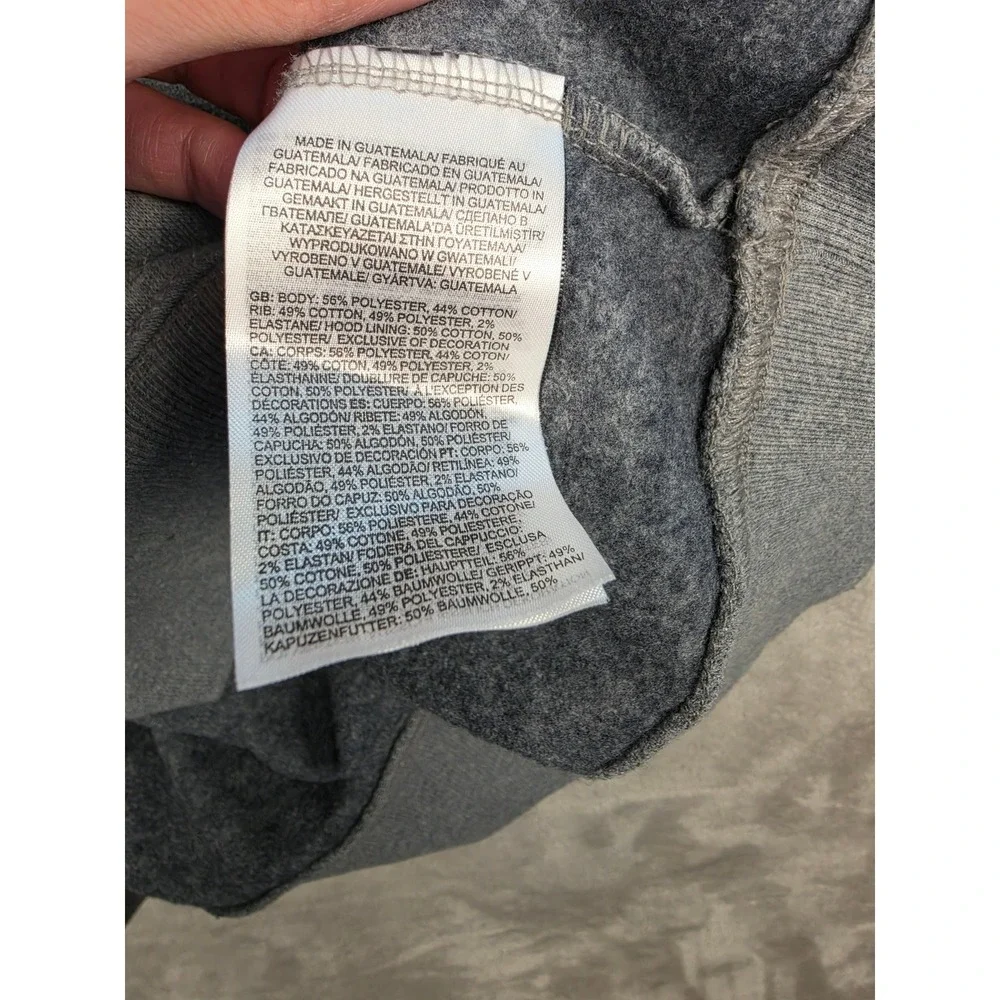 The North Face Hoodie Mens XL Gray Fleece Graphic Circular Design Sweatshirt